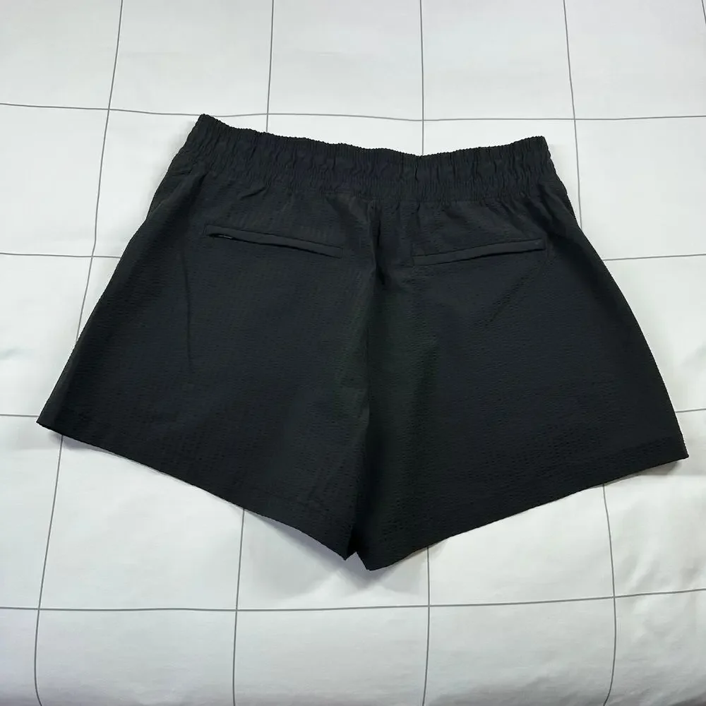 Athleta Shorts Womens 6 Black Textured Brooklyn Nylon Stretch Casual Athletic - Picture 3 of 12